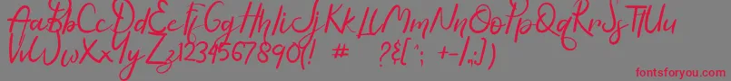 Hasella Font – Red Fonts on Gray Background