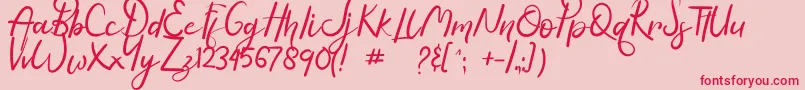Hasella Font – Red Fonts on Pink Background