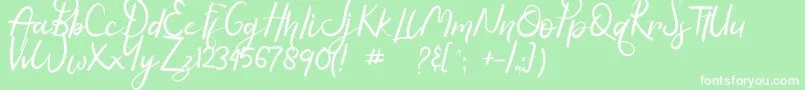 Hasella Font – White Fonts on Green Background