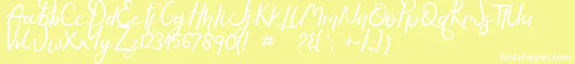 Hasella Font – White Fonts on Yellow Background