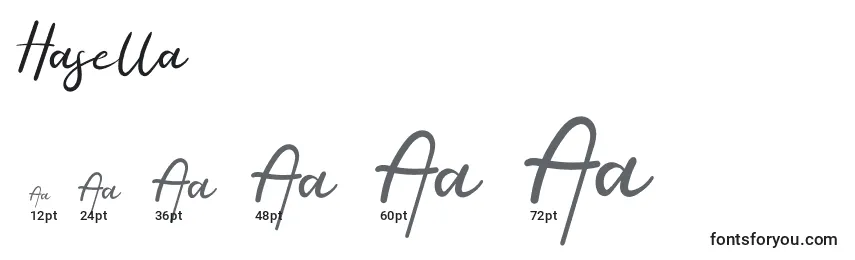 Hasella Font Sizes
