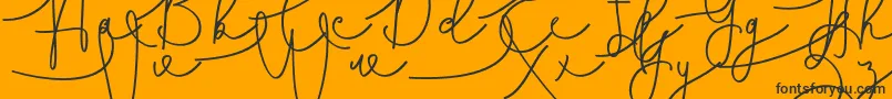 Hasnita-Schriftart – Schwarze Schriften auf orangefarbenem Hintergrund
