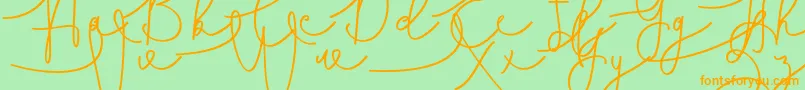 Hasnita Font – Orange Fonts on Green Background