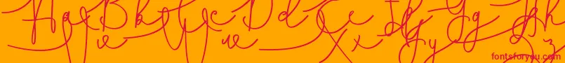 Hasnita Font – Red Fonts on Orange Background