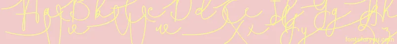Hasnita Font – Yellow Fonts on Pink Background