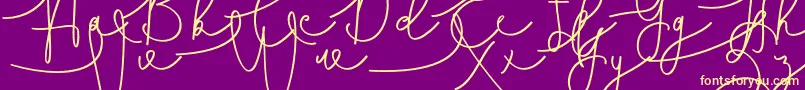 Hasnita Font – Yellow Fonts on Purple Background