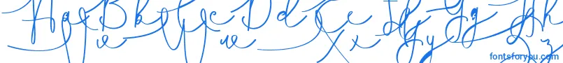 Hasnita-Schriftart – Blaue Schriften auf weißem Hintergrund