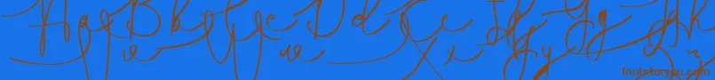 Hasnita Font – Brown Fonts on Blue Background