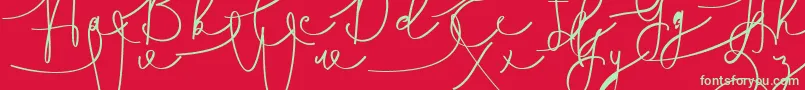 Hasnita Font – Green Fonts on Red Background