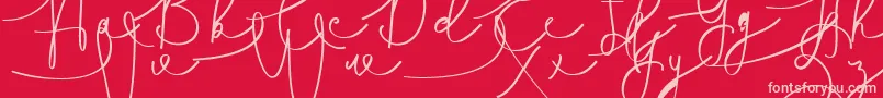 Hasnita Font – Pink Fonts on Red Background