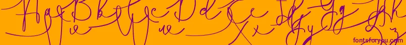Hasnita Font – Purple Fonts on Orange Background