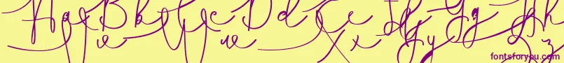 Czcionka Hasnita – fioletowe czcionki na żółtym tle