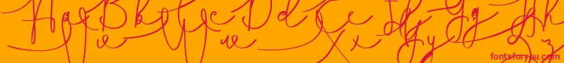 Hasnita Font – Red Fonts on Orange Background