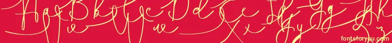 Hasnita Font – Yellow Fonts on Red Background
