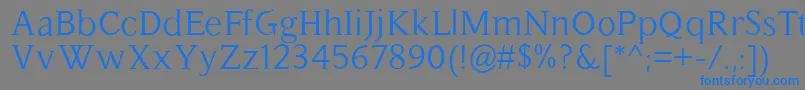 フォントHassliebe – 灰色の背景に青い文字