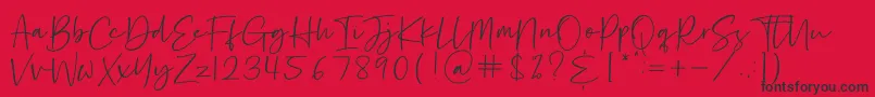 Hastage-Schriftart – Schwarze Schriften auf rotem Hintergrund