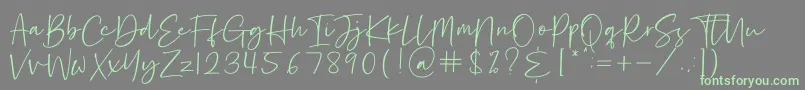 More about Hastage Font Hastage Font – Green Fonts on Gray Background