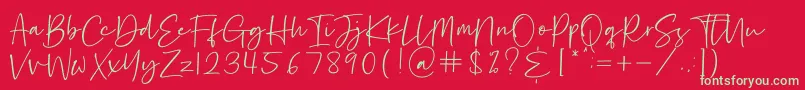 Hastage Font – Green Fonts on Red Background