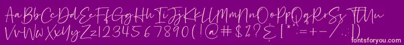 Hastage Font – Pink Fonts on Purple Background