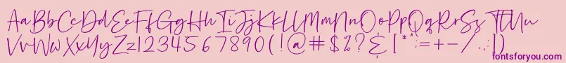 Hastage Font – Purple Fonts on Pink Background