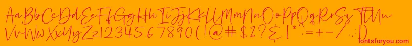 Hastage Font – Red Fonts on Orange Background