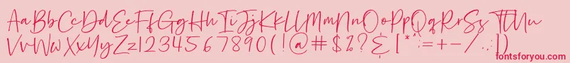 Hastage Font – Red Fonts on Pink Background