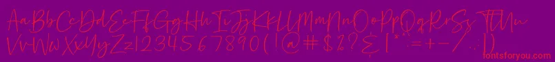 Czcionka Hastage – czerwone czcionki na fioletowym tle