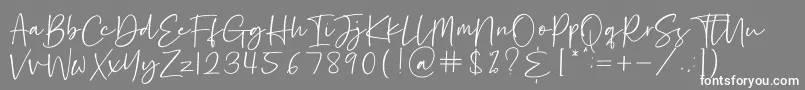 フォントHastage – 灰色の背景に白い文字