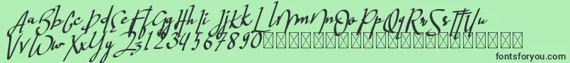 hastagrampersonal-Schriftart – Schwarze Schriften auf grünem Hintergrund