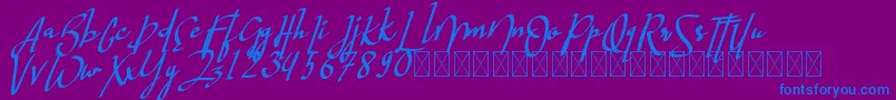 Fonte hastagrampersonal – fontes azuis em um fundo violeta