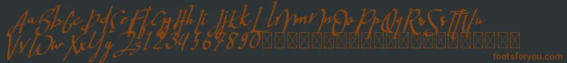 hastagrampersonal-fontti – ruskeat fontit mustalla taustalla