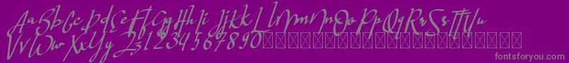 hastagrampersonal-fontti – harmaat kirjasimet violetilla taustalla