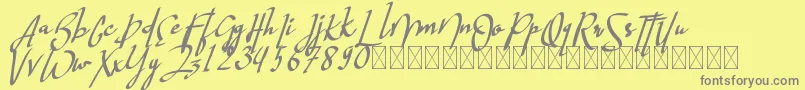 hastagrampersonal-Schriftart – Graue Schriften auf gelbem Hintergrund