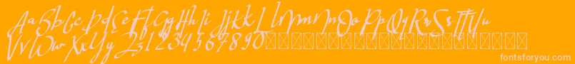 フォントhastagrampersonal – オレンジの背景にピンクのフォント