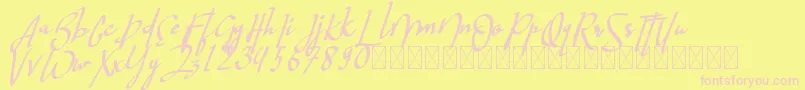 hastagrampersonal-Schriftart – Rosa Schriften auf gelbem Hintergrund