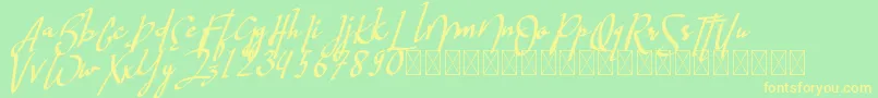 Fonte hastagrampersonal – fontes amarelas em um fundo verde