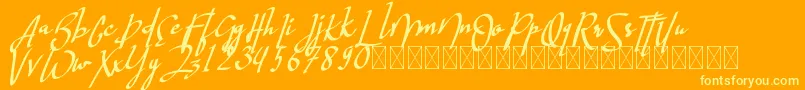 hastagrampersonal-Schriftart – Gelbe Schriften auf orangefarbenem Hintergrund