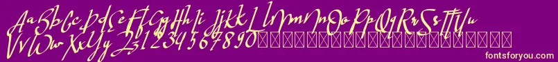 hastagrampersonal Font – Yellow Fonts on Purple Background