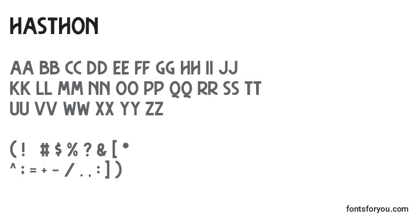 Hasthonフォント–アルファベット、数字、特殊文字