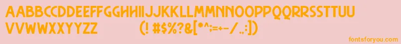 Hasthon-Schriftart – Orangefarbene Schriften auf rosa Hintergrund