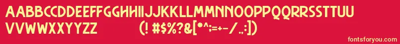 Hasthon Font – Yellow Fonts on Red Background