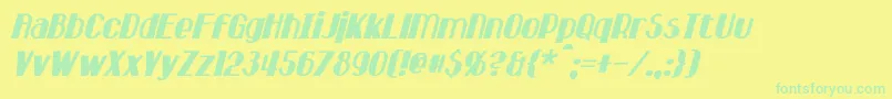 fuente Hastings Italic – Fuentes Verdes Sobre Fondo Amarillo