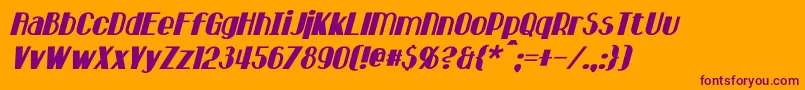 Hastings Italic Font – Purple Fonts on Orange Background