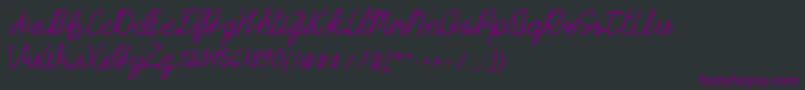 HASTONScript Font – Purple Fonts on Black Background