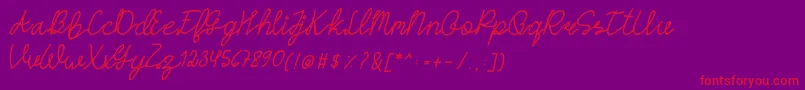 HASTONScript Font – Red Fonts on Purple Background
