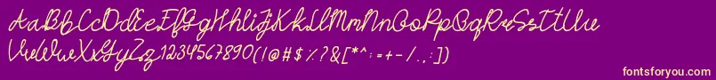 HASTONScript Font – Yellow Fonts on Purple Background