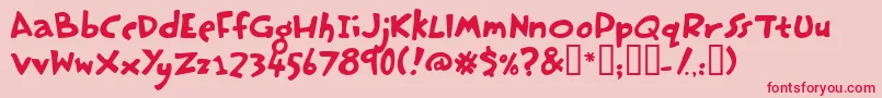 フォントHASTP    – ピンクの背景に赤い文字