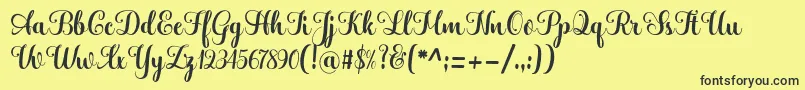 Hatachi Font – Black Fonts on Yellow Background