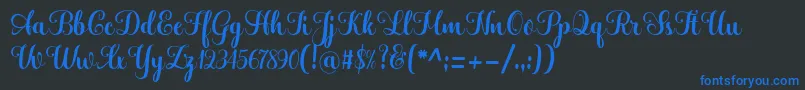 Hatachi Font – Blue Fonts on Black Background