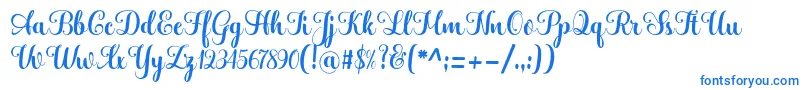 Hatachi Font – Blue Fonts on White Background